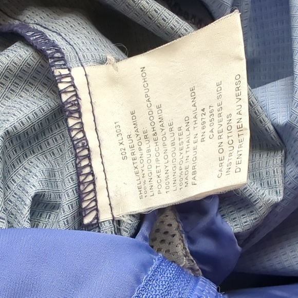 Columbia Blue Purple Long Hooded Thinly Lined Spring Fall Utility Jacket Size L - Picture 6 of 9